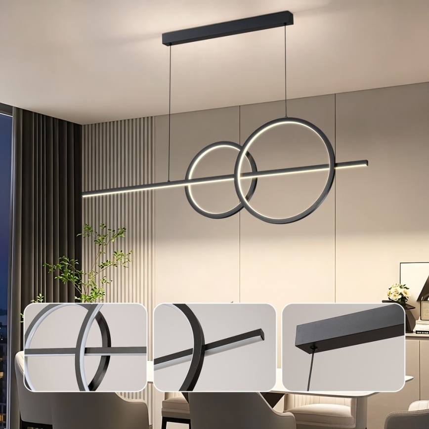 BRILAGI - LED-dæmpbar pendel på kabel SIGNATURE LED/53W/230V 3000-6000K 120 cm sort + fjernbetjening