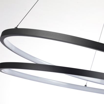 Brilagi - LED-dæmpbar pendel på wire TWISTER LED/48W/230V 3000–6000K Ø 50 cm sort + fjernbetjening