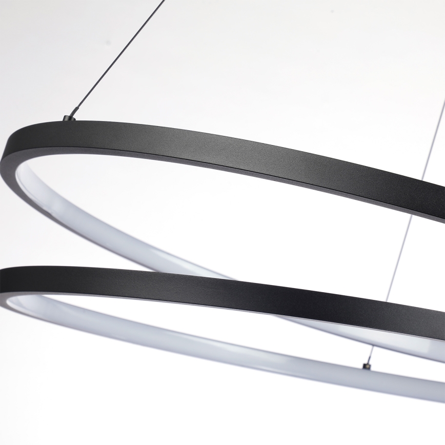 Brilagi - LED-dæmpbar pendel på wire TWISTER LED/48W/230V 3000–6000K Ø 50 cm sort + fjernbetjening