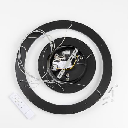 Brilagi - LED-dæmpbar pendel med wireophæng FALCON SLIM LED, 68 W, 230 V, 3000–6500 K, Ø 50 cm, sort + fjernbetjening