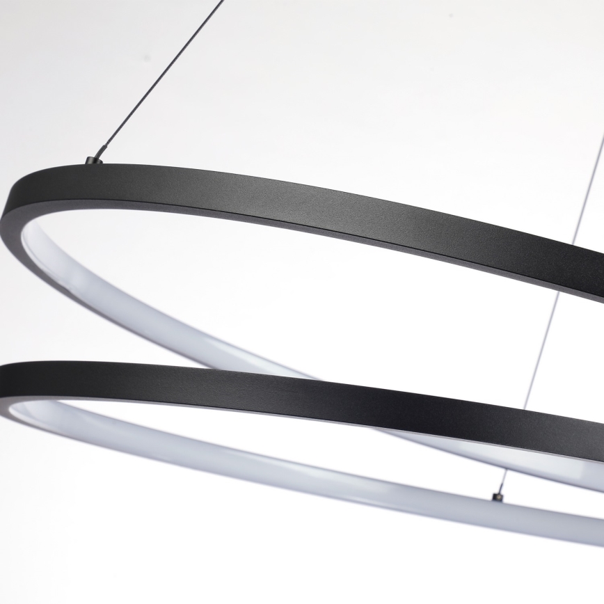 Brilagi - LED dæmpbar pendel på wire TWISTER LED/75W/230V 3000-6000K Ø 70 cm sort + fjernbetjening