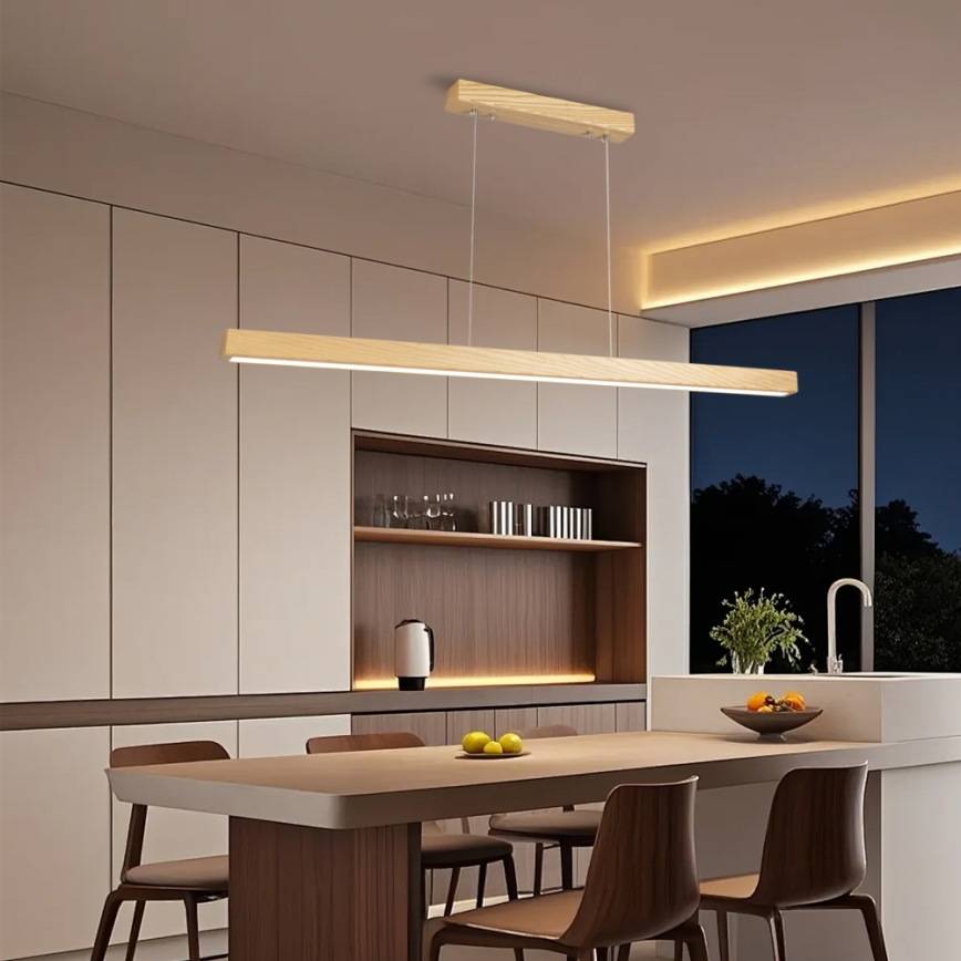 Brilagi - LED dæmpbar pendel på wire OAK SMART LED/30W/230V Wi-Fi Tuya eg + fjernbetjening