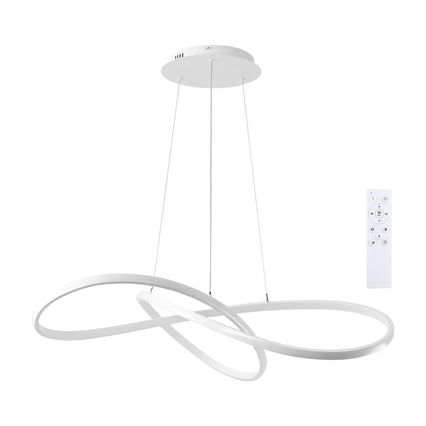 Brilagi - LED-dæmpbar pendel på wire INFINITY LED/80W/230V 3000-6000K 80x80 cm hvid + fjernbetjening