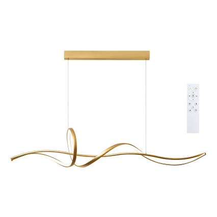 Brilagi - LED-dæmpbar pendel på kabel SIGNATURE LED/55W/230V 3000-6000K 120x23 cm guld + fjernbetjening