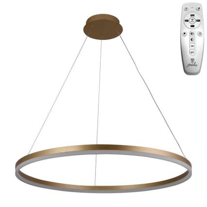 Brilagi - Dæmpbar LED-pendel med wire CIRCLE LED/55W/230V 3000-6500K Ø 80 cm guld + fjernbetjening