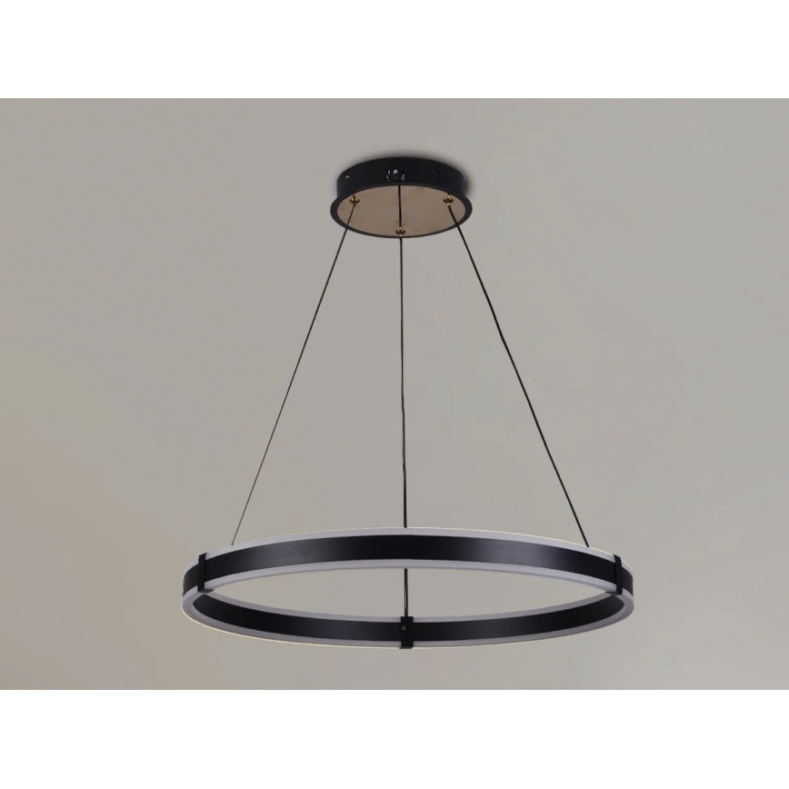 Brilagi - Dæmpbar LED-pendel på wire CIRCLE LED/85W/230V 3000-6500K Ø 60 cm sort/guld + fjernbetjening