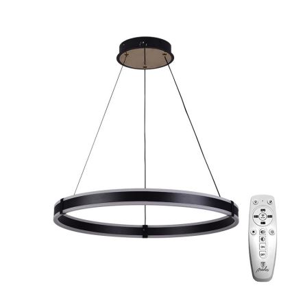 Brilagi - Dæmpbar LED-pendel på wire CIRCLE LED/85W/230V 3000-6500K Ø 60 cm sort/guld + fjernbetjening