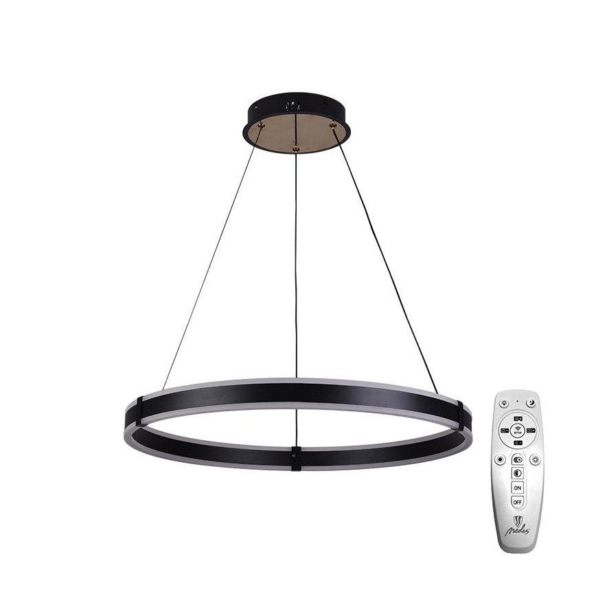 Brilagi - Dæmpbar LED-pendel på wire CIRCLE LED/85W/230V 3000-6500K Ø 60 cm sort/guld + fjernbetjening