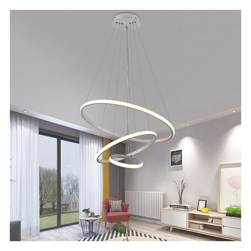 Brilagi - Dæmpbar LED-pendel på wire CIRCLE LED/90W/230V 3000-6500K Ø 60 cm + fjernbetjening