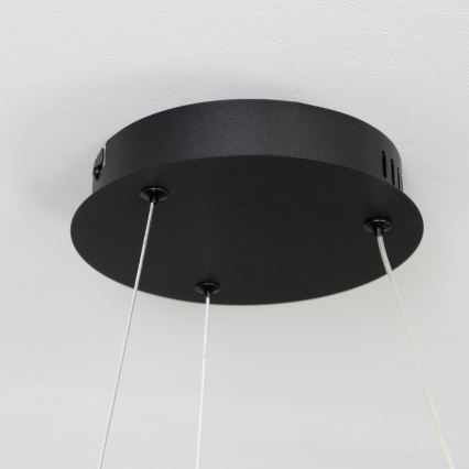 Brilagi - LED-dæmpbar pendel med wireophæng FALCON II LED/67W/230V 3000-6500K diameter 40 cm sort + fjernbetjening