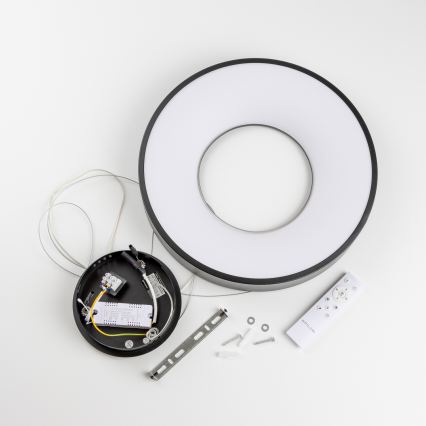 Brilagi - LED-dæmpbar pendel med wireophæng FALCON II LED/67W/230V 3000-6500K diameter 40 cm sort + fjernbetjening