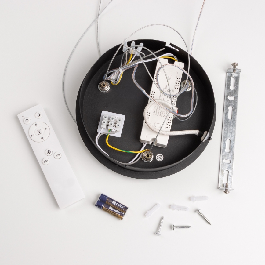 Brilagi - LED-dæmpbar pendel på wire FALCON LED/80W/230V 3000-6500K Ø 60 cm sort + fjernbetjening