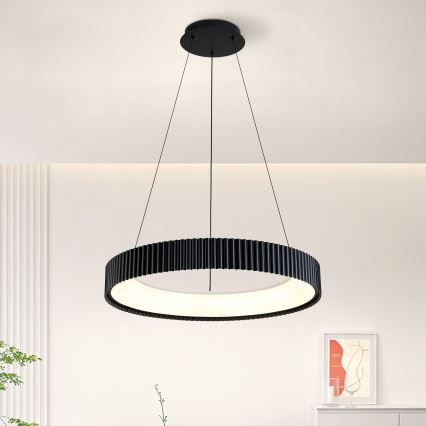 Brilagi - LED dæmpbar pendel på wire FALCON MODERN LED/54W/230V 3000–6500K Ø 60 cm sort + fjernbetjening