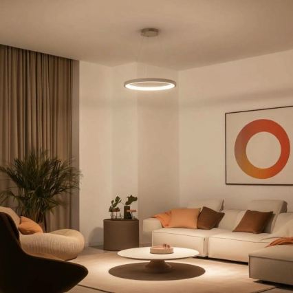 BRILAGI - LED Dæmpbar pendel med wireophæng FALCON SLIM LED/42W/230V 3000-6500K Ø 50 cm beige + fjernbetjening