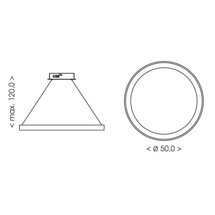 BRILAGI - LED Dæmpbar pendel med wireophæng FALCON SLIM LED/42W/230V 3000-6500K Ø 50 cm beige + fjernbetjening