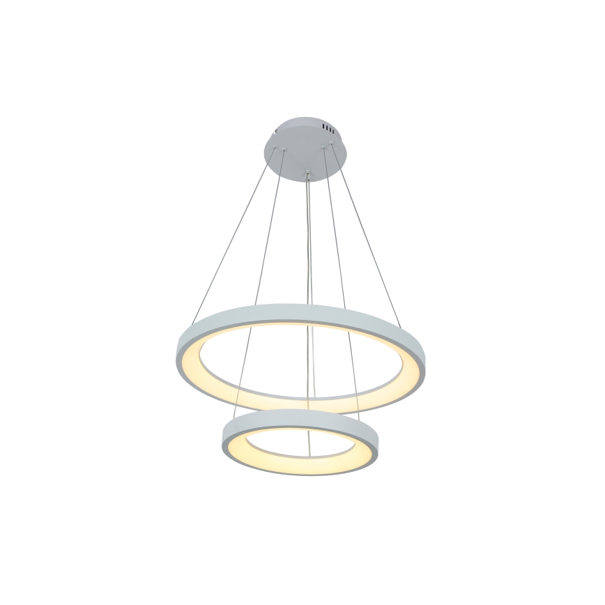 Brilagi - Dæmpbar LED-pendel med wireophæng FALCON SLIM LED/68W/230V 3000-6500K Ø 50 cm hvid + fjernbetjening