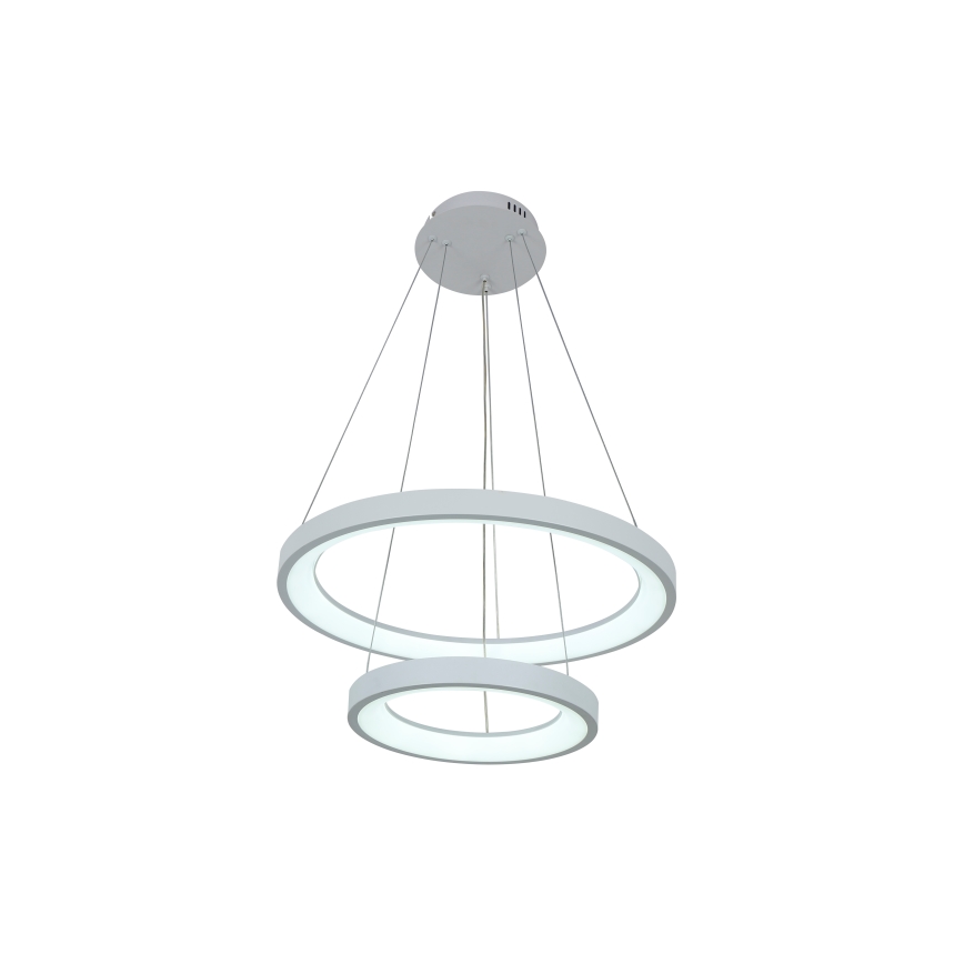 Brilagi - Dæmpbar LED-pendel med wireophæng FALCON SLIM LED/68W/230V 3000-6500K Ø 50 cm hvid + fjernbetjening