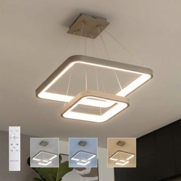 BRILAGI - LED Dæmpbar pendel på wire FALCON SLIM LED/78W/230V 3000-6500K 50x50 cm beige + fjernbetjening