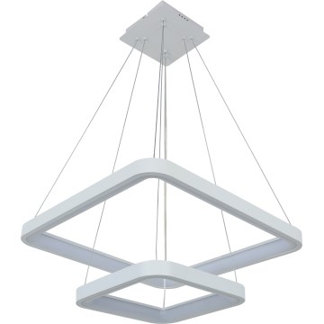 Brilagi - LED dæmpbar pendel på wire FALCON SLIM LED/78W/230V 3000-6500K 50x50 cm hvid + fjernbetjening