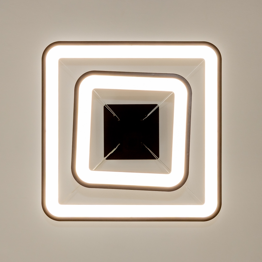 Brilagi - LED-dæmpbar pendel med wireophæng FALCON SLIM LED/78W/230V 3000-6500K 50x50 cm sort + fjernbetjening