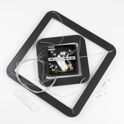 Brilagi - LED-dæmpbar pendel med wireophæng FALCON SLIM LED/78W/230V 3000-6500K 50x50 cm sort + fjernbetjening