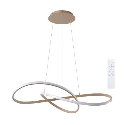 Brilagi - LED Dæmpbar pendel med wireophæng INFINITY LED/80W/230V 3000-6000K 80x80 cm beige + fjernbetjening