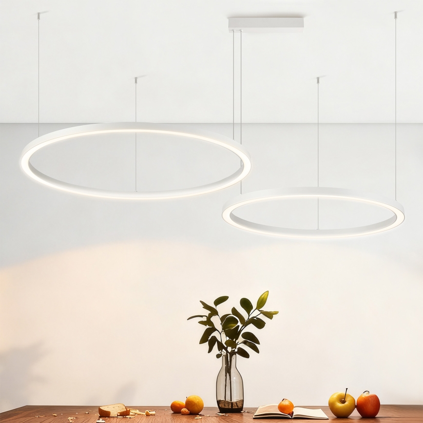 Brilagi - LED-dæmpbar lysekrone på wire PORTOFINO LED/98W/230V 3000-6000K hvid + fjernbetjening