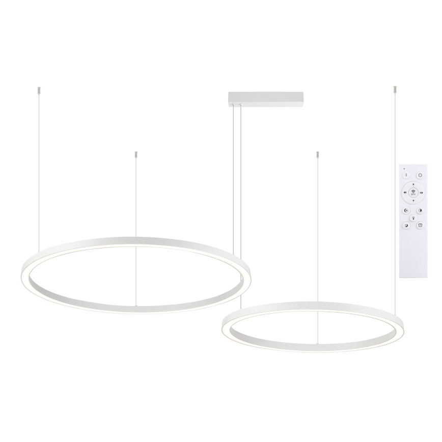 Brilagi - LED-dæmpbar lysekrone på wire PORTOFINO LED/98W/230V 3000-6000K hvid + fjernbetjening