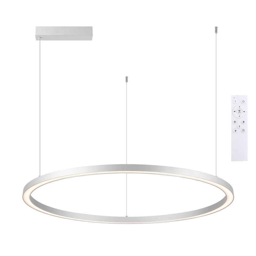 Brilagi - Dæmpbar LED-pendel på wire PORTOFINO LED/98W/230V 3000-6000K sølv + fjernbetjening