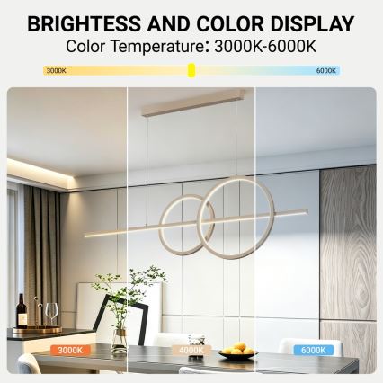 BRILAGI - Dæmpbar LED-pendel på wire SIGNATURE LED/53W/230V 3000-6000K 120 cm beige+ fjernbetjening