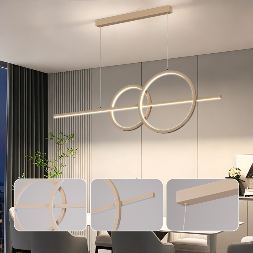 BRILAGI - Dæmpbar LED-pendel på wire SIGNATURE LED/53W/230V 3000-6000K 120 cm beige+ fjernbetjening