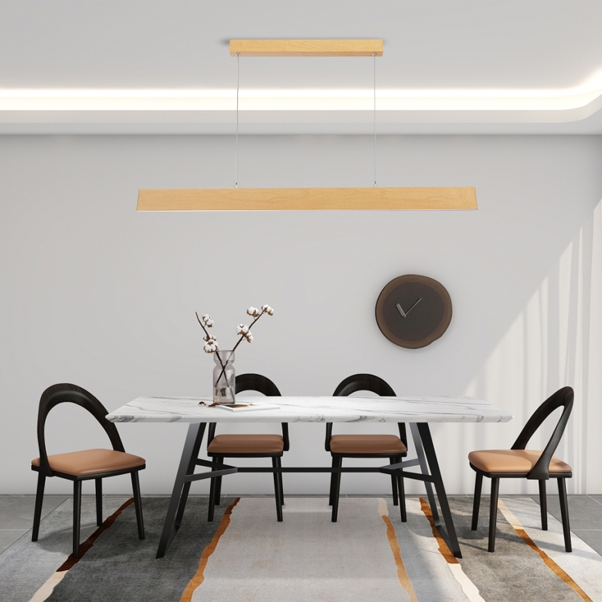 Brilagi - Dæmpbar LED-pendel på kabel SLIMLINE LED/40W/230V 3000-6000K med egetræslook + fjernbetjening