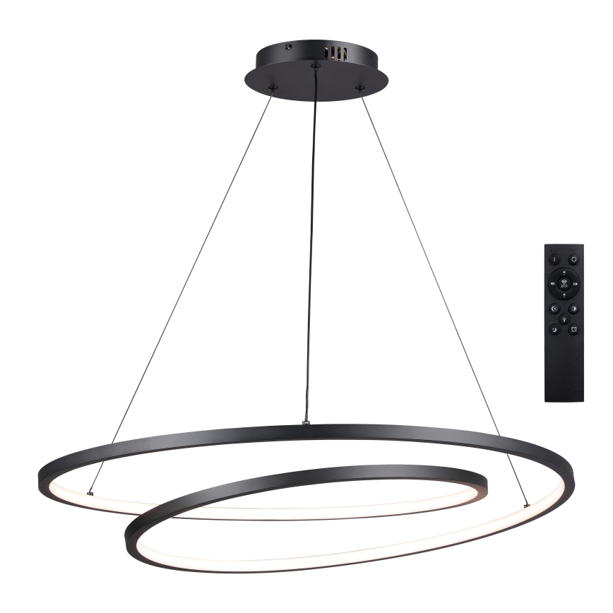 Brilagi - LED dæmpbar pendel på kabel TWISTER LED/105W/230V 3000-6000K Ø 100 cm sort + fjernbetjening