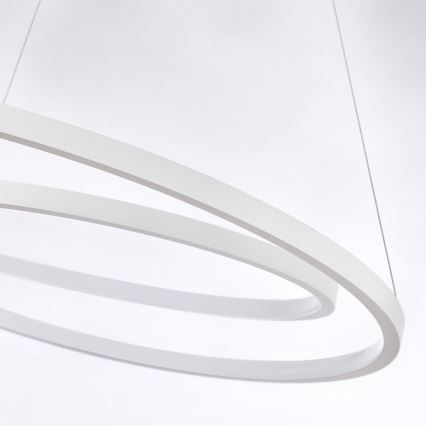 Brilagi - LED-dæmpbar pendel med kabelophæng TWISTER LED/48W/230V 3000–6000K Ø 50 cm hvid + fjernbetjening