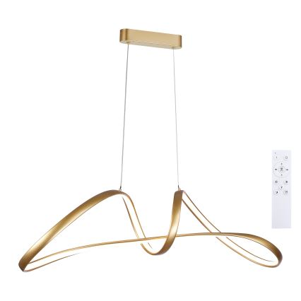 Brilagi - LED-dæmpbar pendel på wire TWISTER LED/60W/230V 3000-6000K guld + fjernbetjening