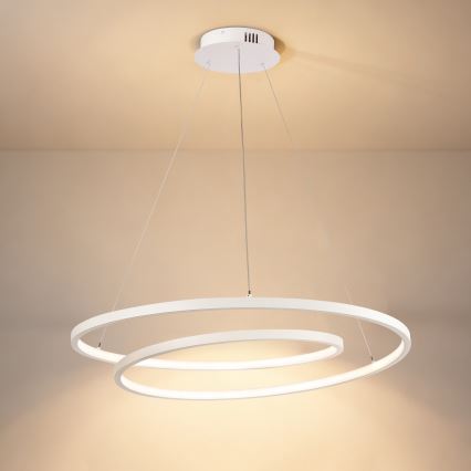 Brilagi - LED dæmpbar pendel på wire TWISTER LED/75W/230V 3000-6000K Ø 70 cm hvid + fjernbetjening