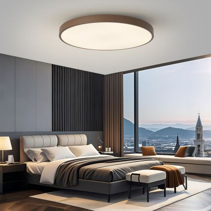 Brilagi - Dæmpbar LED-armatur POOL SMART LED/128W/230V Ø 100 cm Wi-Fi Tuya + fjernbetjening brun