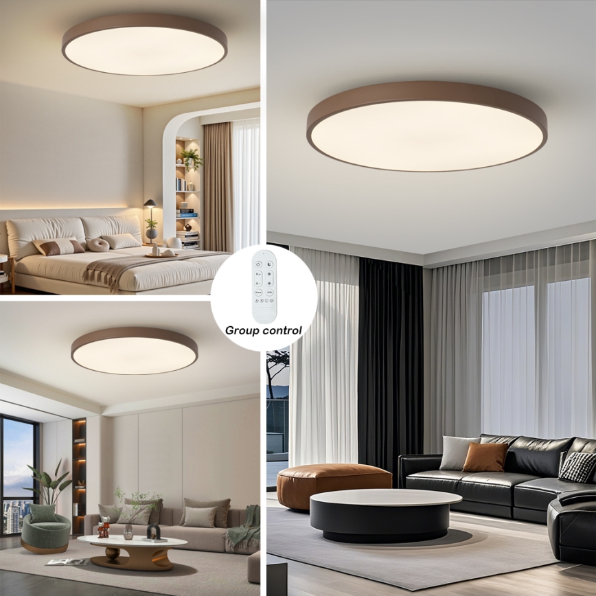 Brilagi - Dæmpbar LED-armatur POOL SMART LED/128W/230V Ø 100 cm Wi-Fi Tuya + fjernbetjening brun