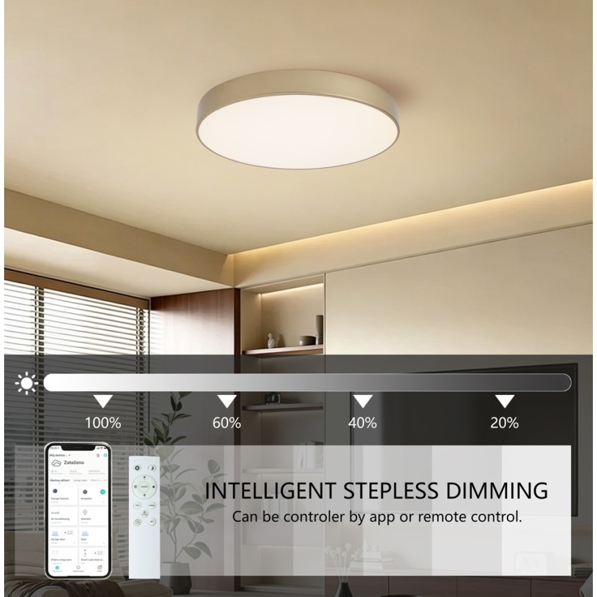 BRILAGI - LED-dæmpbar loftlampe POOL SMART LED/60W/230V 3000-6000K Ø 50 cm Wi-Fi Tuya guld + fjernbetjening