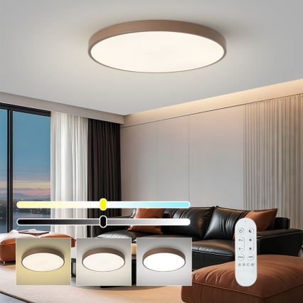 Brilagi - LED dæmpbar armatur POOL SMART LED/100W/230V Ø 80 cm Wi-Fi Tuya + fjernbetjening brun