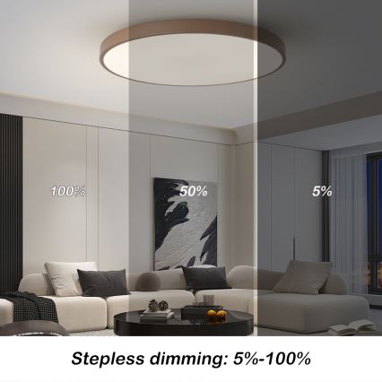 Brilagi - LED dæmpbar armatur POOL SMART LED/100W/230V Ø 80 cm Wi-Fi Tuya + fjernbetjening brun