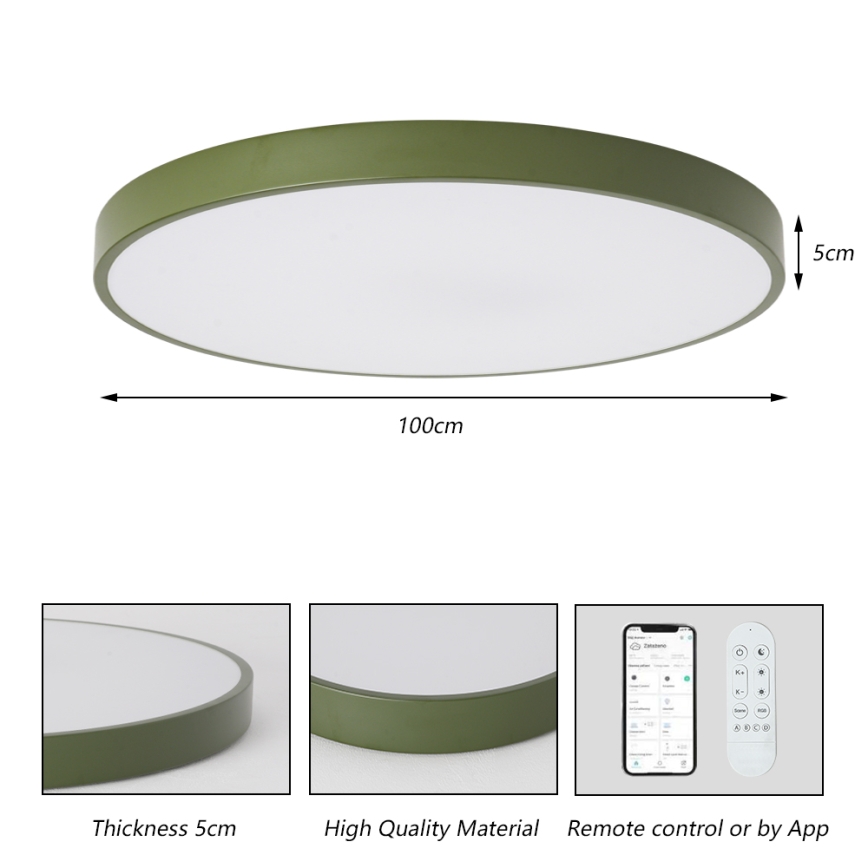 Brilagi - Dæmpbar LED-armatur POOL SMART LED/128W/230V Ø 100 cm 3000–6000K Wi-Fi Tuya + fjernbetjening grøn
