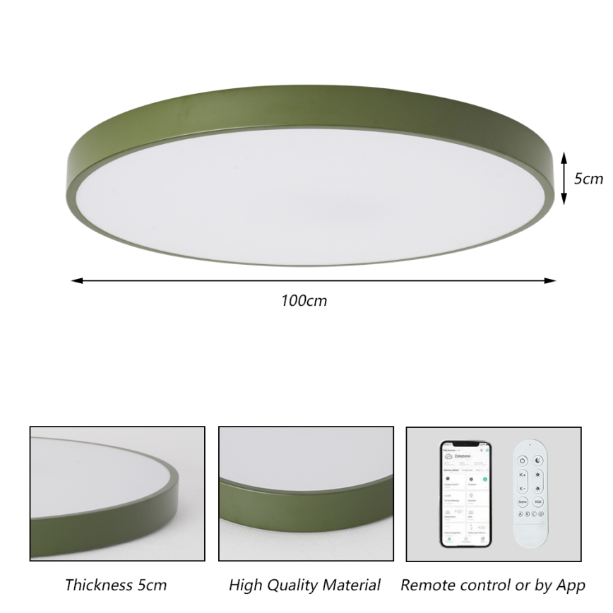 Brilagi - LED-dæmpbart armatur POOL SMART LED/128W/230V Ø 100 cm Wi-Fi Tuya + fjernbetjening grøn