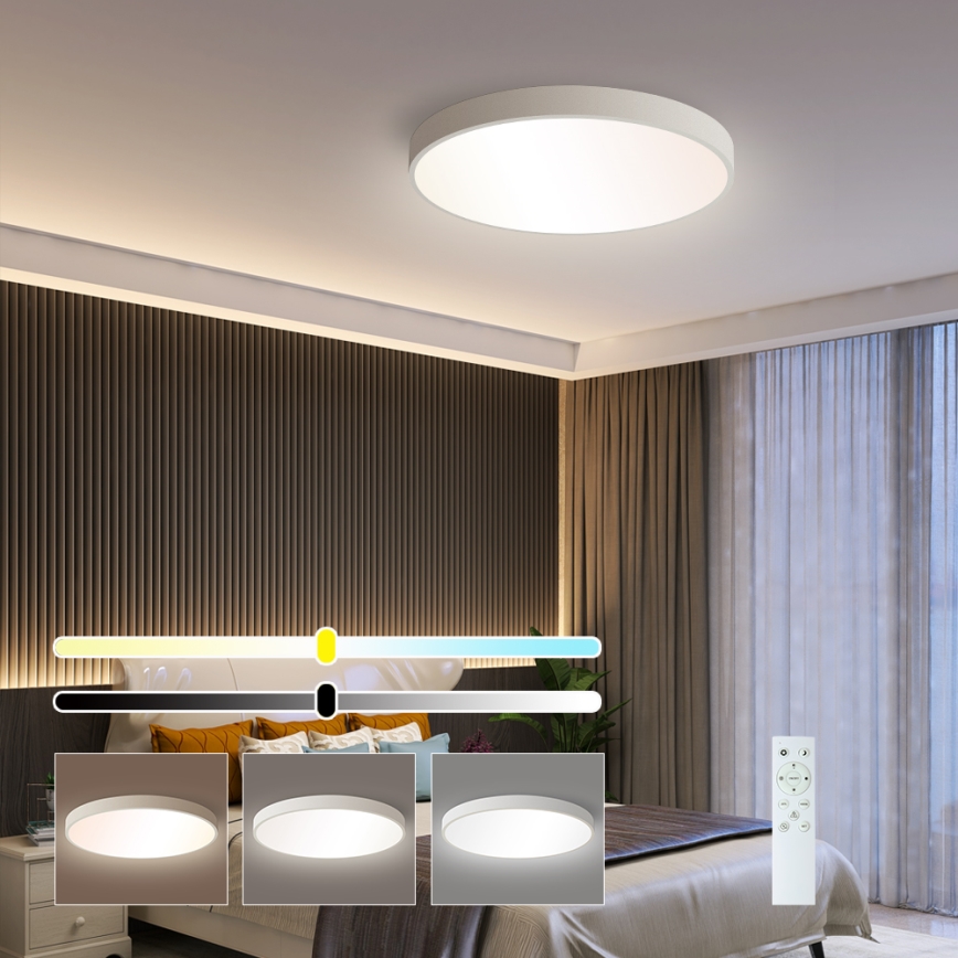 Brilagi - Dæmpbar LED-loftlampe POOL SMART LED/48W/230V 40 cm 3000-6000K Wi-Fi Tuya + fjernbetjening hvid