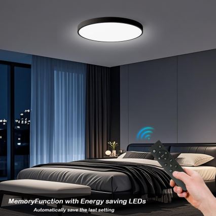 Brilagi - LED Dæmpbart Loftlampe Poolsmart LED/100W/230V 3000-6000K Ø 80 cm Wi-Fi Tuya Sort + Fjernbetjening
