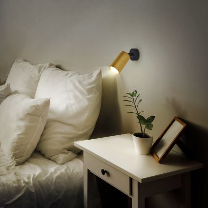 Brilagi - LED RGBW dæmpbar spotarmatur SELE GOLDEN 1xGU10/4,8W/230V 3000K sort/guld + fjernbetjening