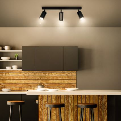 Brilagi - LED-dæmpbar spotlampe SELE 3xGU10/6W/230V 3000K sort