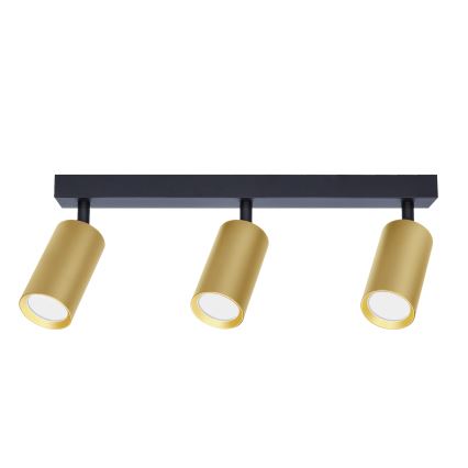 Brilagi - LED RGBW dæmpbar spotlampe SELE GOLDEN 3xGU10/4,8W/230V 3000K sort/guld + fjernbetjening