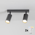 Brilagi - LED-dæmpbar spotlampe SELE 2xGU10/6W/230V 3000K sort/guld