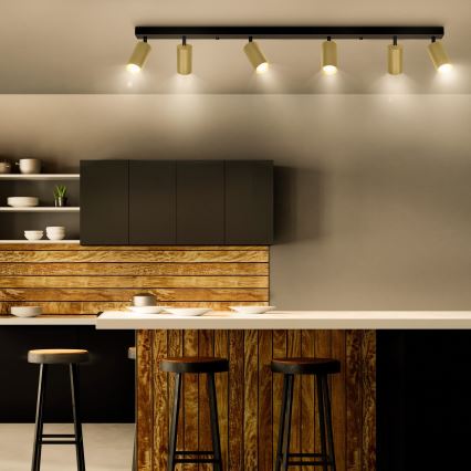 Brilagi - LED-dæmpbar spotarmatur SELE GOLDEN 6xGU10/6,5W/230V 2700-6500K sort/guld